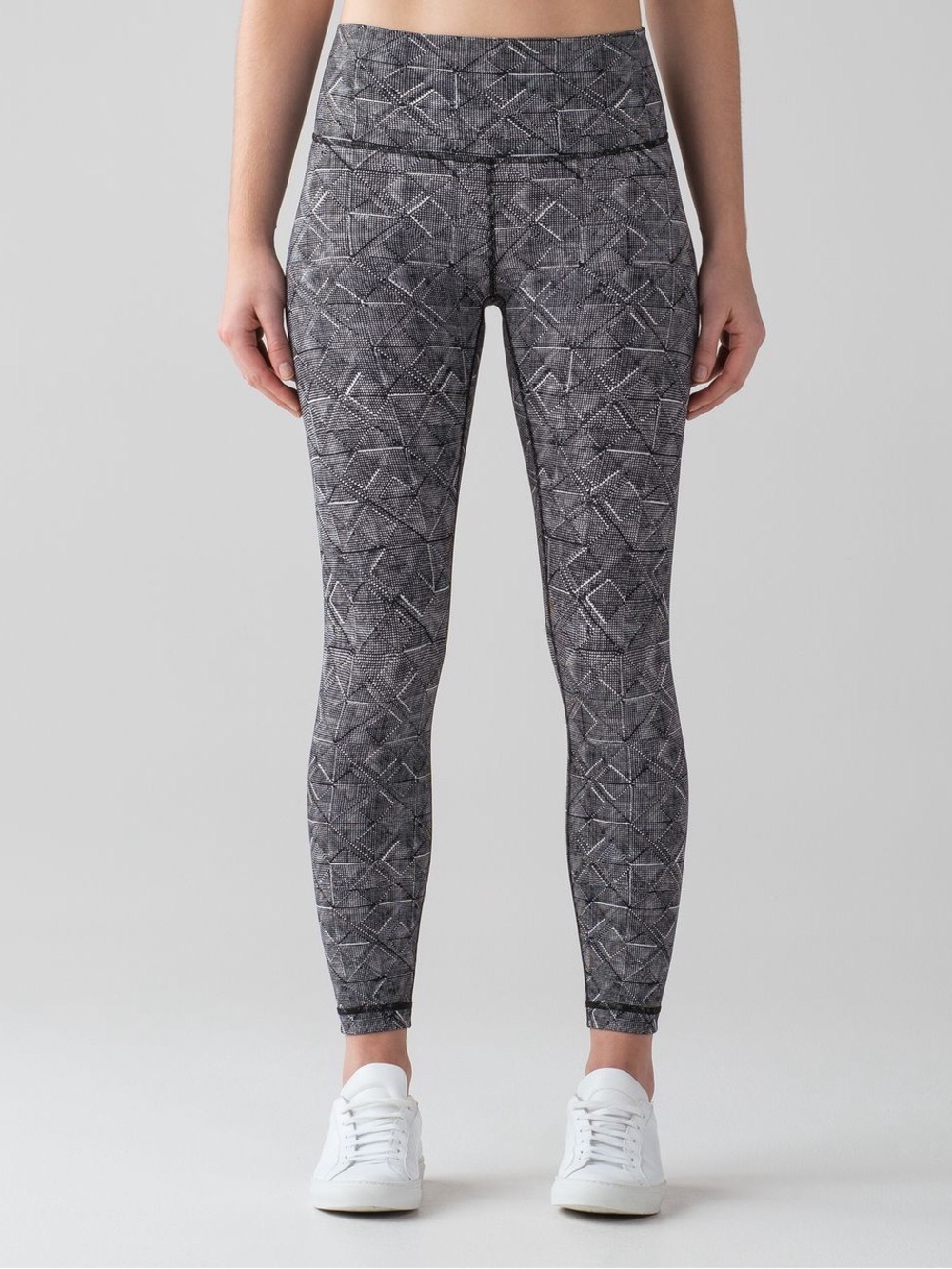 lululemon athletica size 8 Wunder Under 7/8 Gray Geometric High-Rise Leggings